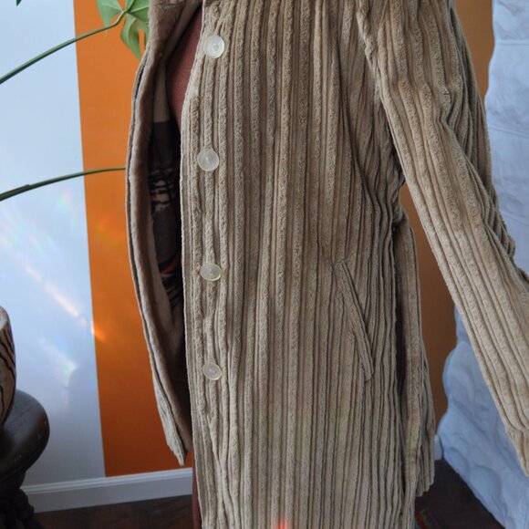 ANNA KEL vintage 2 in 1 corduroy jacket REAL FUR - Picture 10 of 10